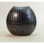 Poole Pottery Black lustre vase: Initialed "A", height 26cm.