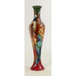 Moorcroft vase Cape Sunbirds pattern: Limited edition 32/100 With box. Measuring 32cm x 9cm. No