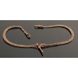 9ct rose gold double Albert watch chain: Fully hallmarked on every link, gross weight 33.2g.