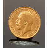 George V FULL gold sovereign coin 1912: