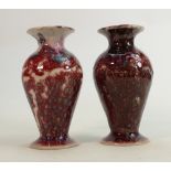 Pair of Cobridge Stoneware vases: Mottled decoration, height 15.5cm. (2)