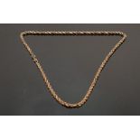 9ct gold rope-twist necklace, 7.6g: