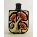 Black Ryden vase decorated with Poppies: 2004, limited edition, height 22cm.