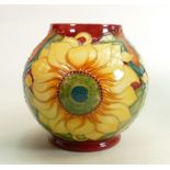 Moorcroft vase Inca pattern: Measures 17cm x 17cm. With box. No damage or restoration.