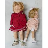 Antique Shirley Temple composite vintage dolls: Both marked Shirley Temple to rear of head and