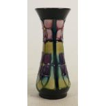 Moorcroft vase Violet pattern: Measures 13cm x 6cm. With box. No damage or restoration.