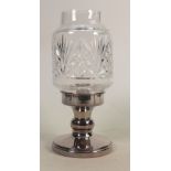 Silver filled night light burner with cut glass shade: Height 22.5cm.