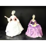 Royal Doulton figurines: Diana HN3266 together with Charlotte HN2421 (2).