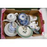 A mixed collection of items to include: Wedgwood , Sarahs Garden , Royal Doulton and similar items