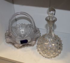 Victorian Hand Blown Glass Decanter & Similar fruit basket(2):