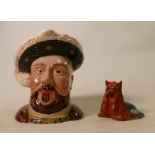 Beswick Yorkshire terrier : 1944 together with a large Henry VIII character jug (2)