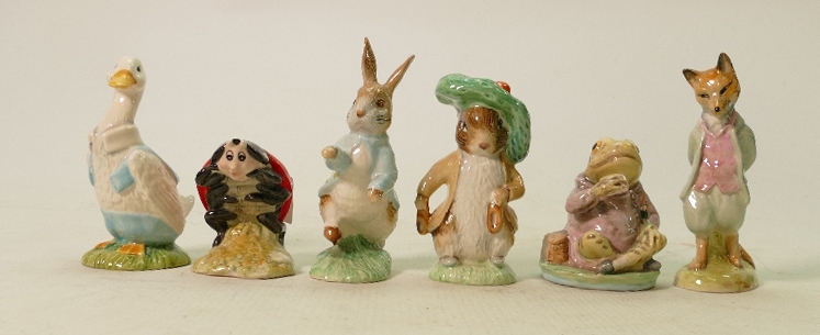 Royal Albert Beatrix Potter Figures: Jeremy Fisher, Benjamin Bunny, Foxy Whiskered Gentleman,