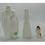 Royal Doulton Lady Figures: Innocence HN3730, God Bless You HN3400 & Sisters HN3018(3)