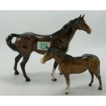 Beswick Swish Tail Horse 1182: together with small Stallion 1992(2)