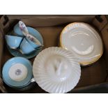 A collection of Royal Doulton ceramics: Old Westbury tea ware, lidded tureen, gilt edged dinner