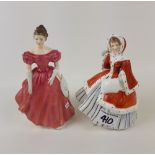 Royal Doulton figurines: Noel HN2179 together with Winsome HN2220 (2).
