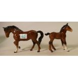 Beswick large shire foal: together with stocky jogging mare ( 2 ears A/F)