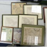 A collection of framed Maps of North Wales & Surrounding area's: (7)