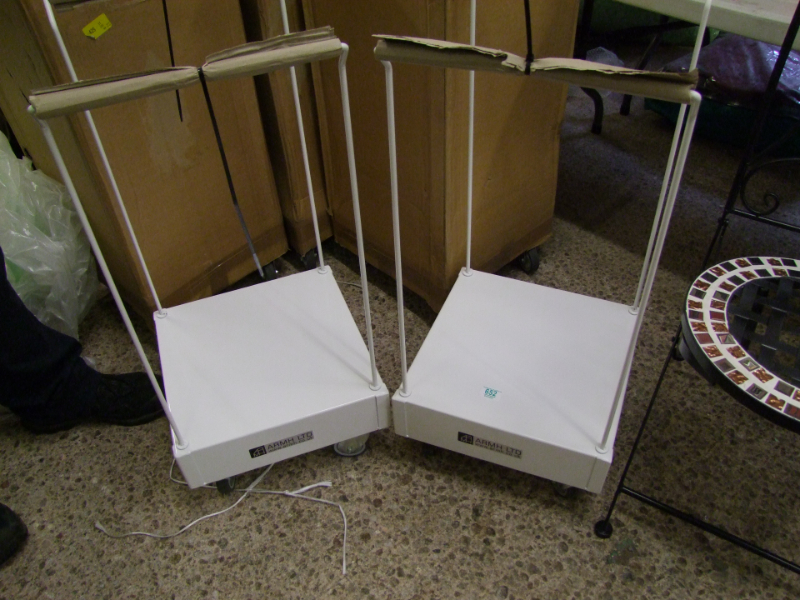 2 x ARMH Ltd wheeled hospital bin bag trolleys: (2).
