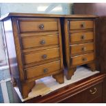 Pair of oak 4 drawer bedside chests: 43cm wide, 32cm deep and 59cm high.