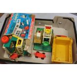 Vintage childrens toys: Fisher Price camper etc.