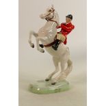 Beswick Huntsman on a Rearing Horse, model 868, rare painted white gloss colourway (restored)