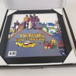 The Beatles album cover: 'Yellow Submarine', in the form of a framed ceramic tile by Coalport: 30