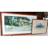 Two David Shepherd framed prints: Nine Elms, The Last hours and Black Prince and the green knight on