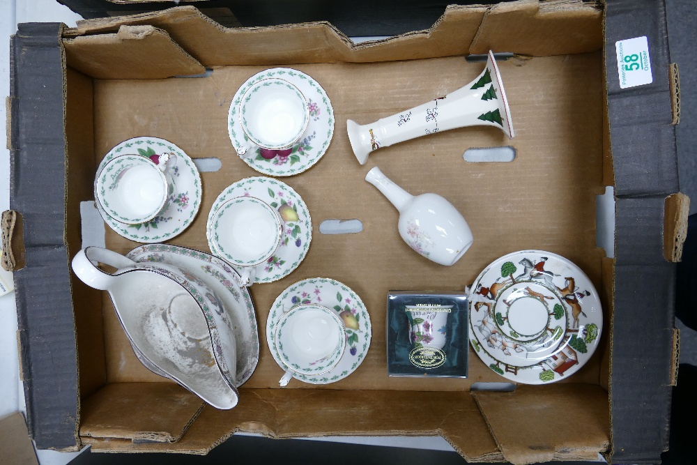 A mixed collection of items to include: Royal Albert Apple & Pears Cups and Saucers, Masons items