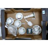 A mixed collection of items to include: Royal Albert Apple & Pears Cups and Saucers, Masons items