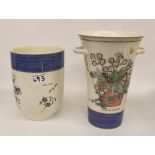 Wedgwood Sarah's Garden pattern items: large vase and utensil pot (2).