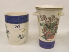 Wedgwood Sarah's Garden pattern items: large vase and utensil pot (2).