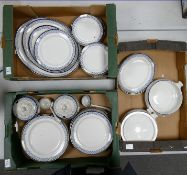 A large collection of Bisto Ironstone Dinner Ware: 3 trays