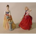 Royal Doulton Lady Figures: Alexandra HN3286 & Autumn Breezes HN1934(2)