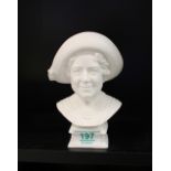 Royal Doulton Parian Bust The Queen Mother: boxed, height 15cm