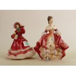 Royal Doulton Lady Figures: Christmas Time HN2110 & Southern Belle HN2229(2)