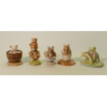 Beswick Beatrix Potter Figures: Amiable Guinea Pig, Mrs Tittlemouse, Yock Yock in the Tub, Appley