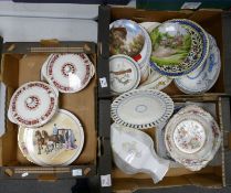 A mixed collection of items to include: Decorative Wall Plates, Wedgwood Queens Ware plate, Royal