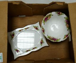 Royal Albert Old Country Rose Footed Bowl & Picture Frame(2):