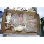 A collection of quality glass ware to include: Vases, Horlick mixer , decanter, together with mid