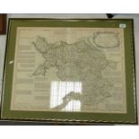 Large Framed Map of North Wales: