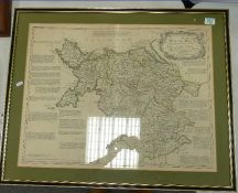 Large Framed Map of North Wales: