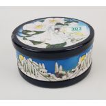 Moorcroft Christmas Dawn Lidded Box: Signed by Designer Paul Hilditch.