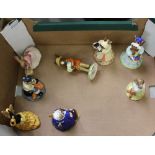 Royal Doulton Bunnykins figures: Bedtime DB55, Mrs Bunnykins DB19, Sands of Time DB229, Mr Bunnykins