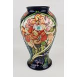 Moorcroft Prestige Large Floral Trial Vase: Dated 7-6-19.