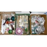 A Large Collection of Studio & Cut Glass items to include: vases, Bowls, Ornaments etc (3 trays)