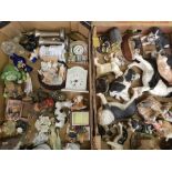 A large collection of ceramic and resin figures: mainly cats and dogs, Country Artists etc (2
