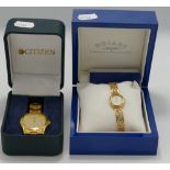 Boxed Watches to include: Ladies Rotary Cocktail Watch & Quartz Citizen watch and three other ladies