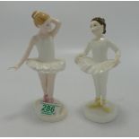 Royal Doulton Ballerina Figures: Little Ballerina HN3395 & Ballet Class HN3731(seconds)(2)