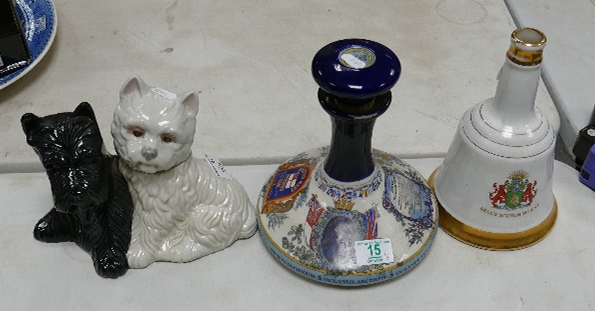 Pottery Advertising Spirit Decanters to include: Wade Pusser's Rum, Wade Bells Whisky & Black &